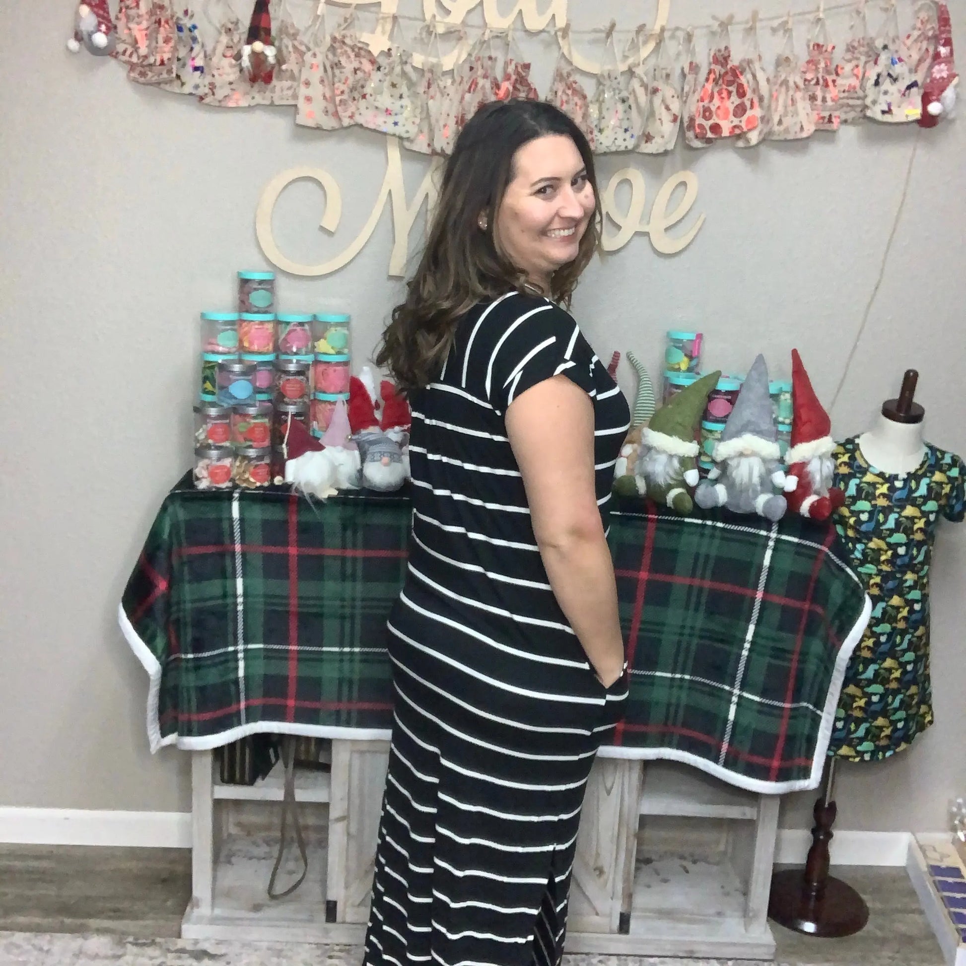 "Line It Up" Cuff Sleeved Maxi with Pockets-Lola Monroe Boutique