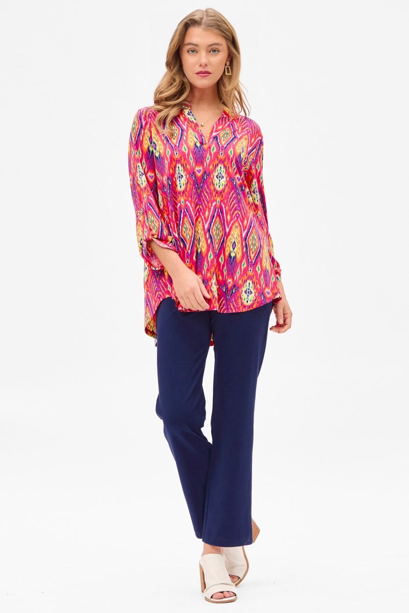 Dear Scarlett "Amberjack" 3/4 Sleeve Split Neck