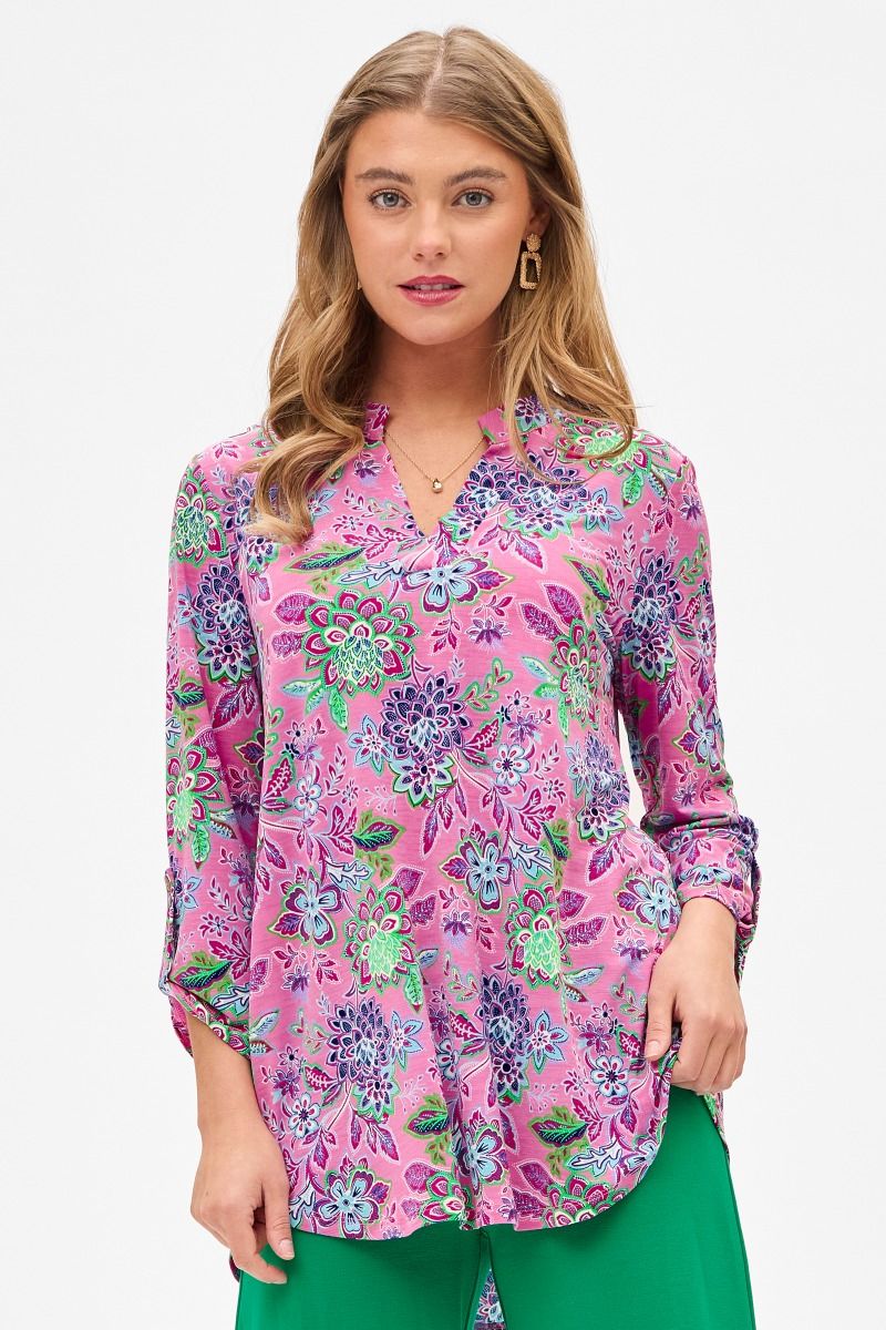 Dear Scarlett "Bowfin" 3/4 Sleeve Split Neck