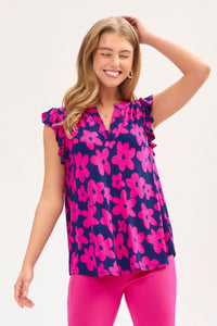 Dear Scarlett "Peebles" Flutter Sleeve Split Neck