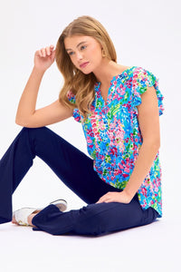 Dear Scarlett "Orwell" Flutter Sleeve Split Neck