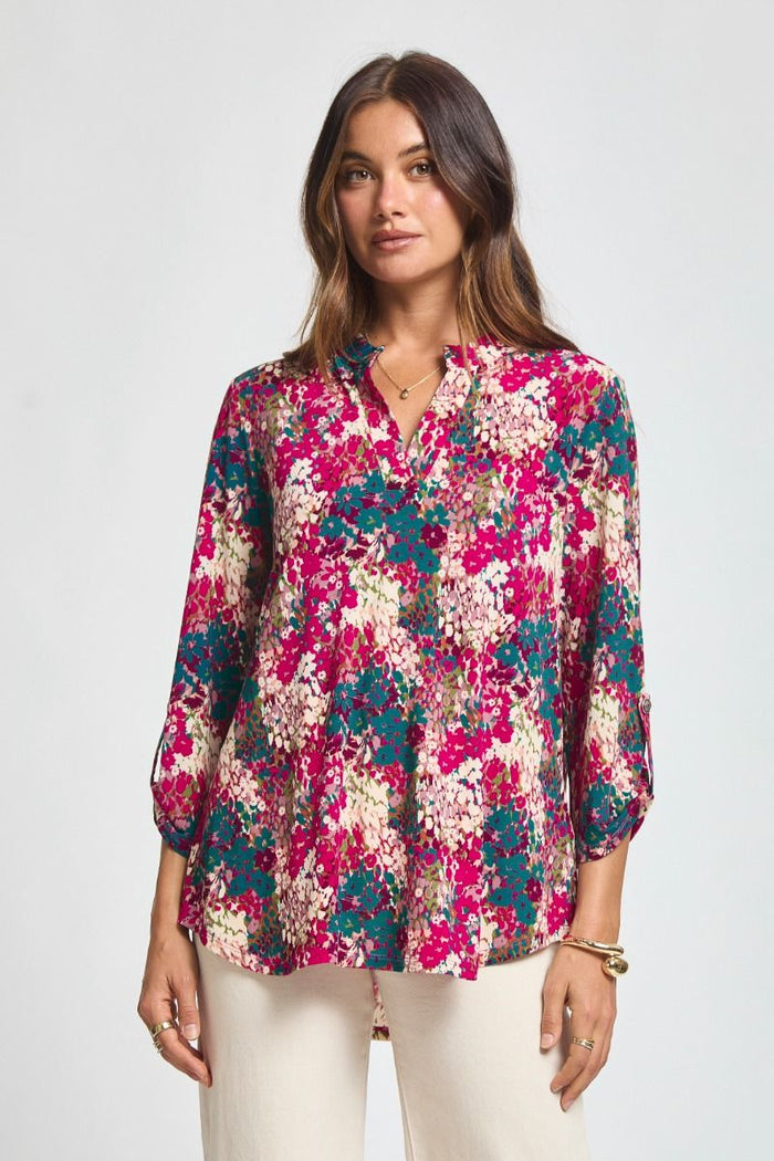 Dear Scarlett "Hedgehog" 3/4 Sleeve Split Neck