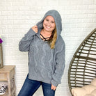 "Long Walks" Hooded Sweater (Charcoal)-Lola Monroe Boutique