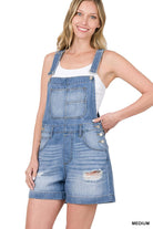 "Lou Lou" Distressed Short Overalls-Lola Monroe Boutique