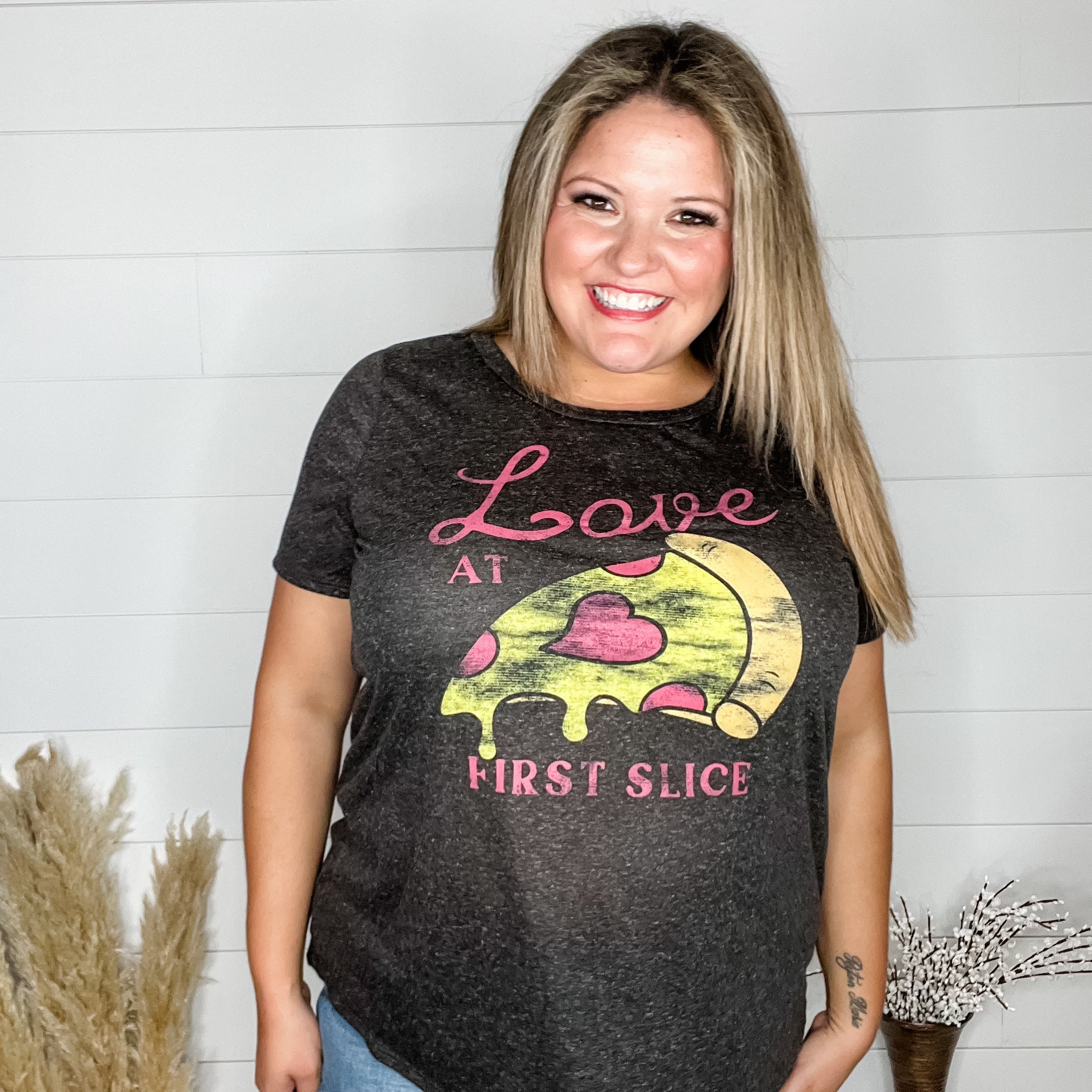 "Love At First Slice" Graphic Tee-Lola Monroe Boutique