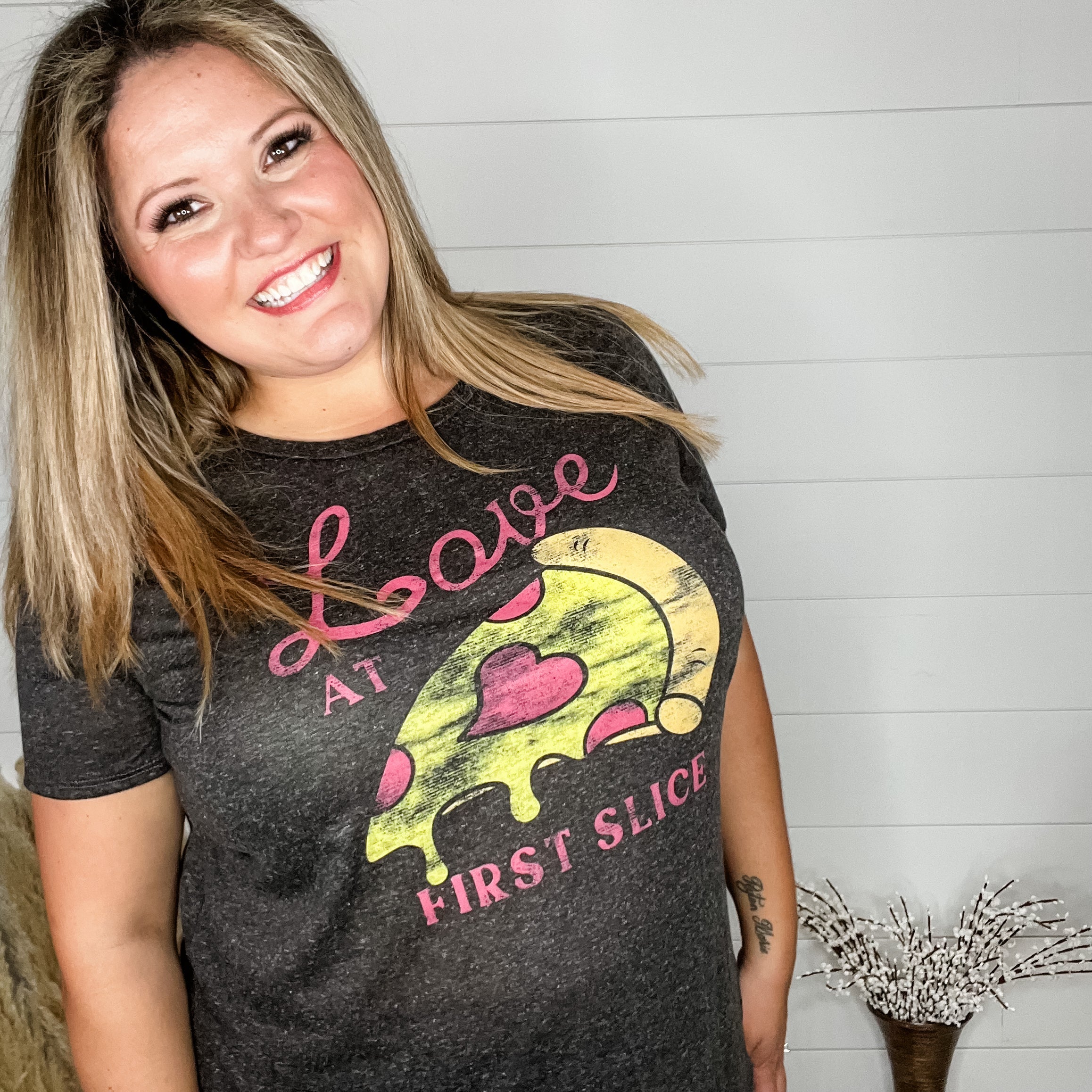 "Love At First Slice" Graphic Tee-Lola Monroe Boutique