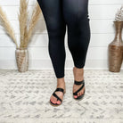 "Love Crew" Toe Loop Design Flat Sandal (Black)-Lola Monroe Boutique