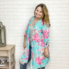 "Lunchin On The Veranda" Floral 3/4 Sleeve Kimono-Lola Monroe Boutique