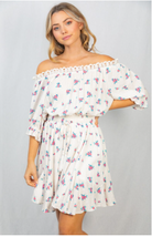 "Lylah" Floral Off the Shoulder Dress with Shorts-Lola Monroe Boutique