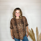 "Lynx" Animal Print Cuffed Short Sleeve-Lola Monroe Boutique