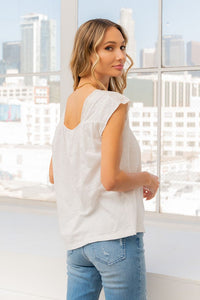 "Mabel" Square Neck Tank with Lace Detail-Lola Monroe Boutique