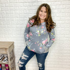 "Madeline" Floral Hoodie with Front Pocket-Lola Monroe Boutique