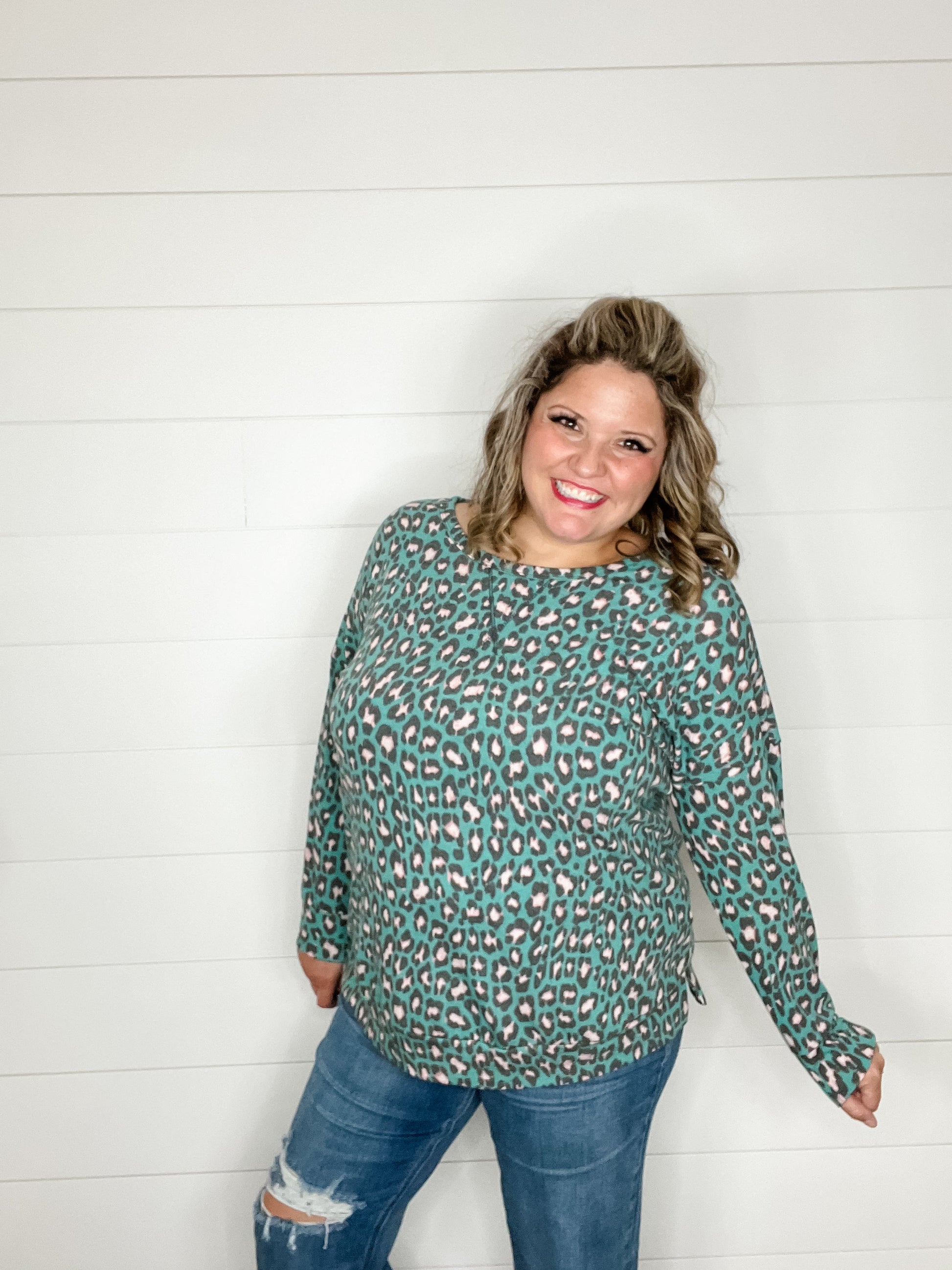 "Madly" Animal Print Long Sleeve Weekender