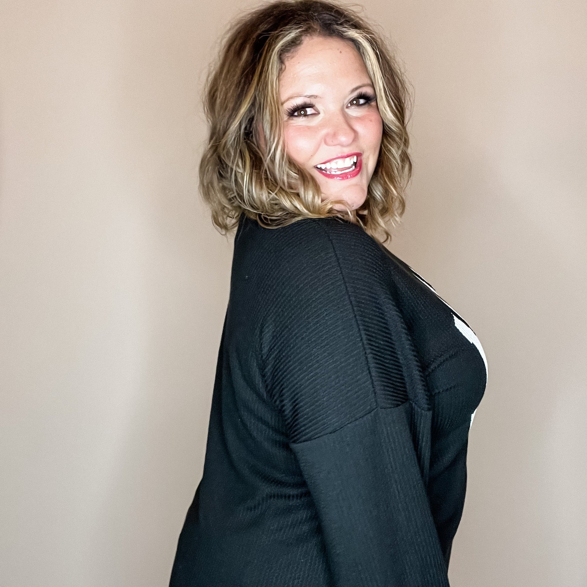 "Mama" Corded Long Sleeve Top (Multiple Colors)