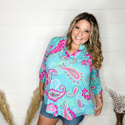 "Mango" 3/4 Split Neck-Lola Monroe Boutique