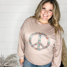 Mauve "Peace" Long Sleeve Crewneck-Lola Monroe Boutique