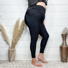 Max Sculpt Black Ribbed Leggings with Pockets-Lola Monroe Boutique