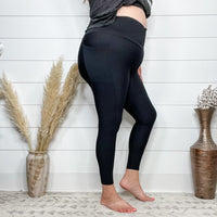 Max Sculpt Black Ribbed Leggings with Pockets