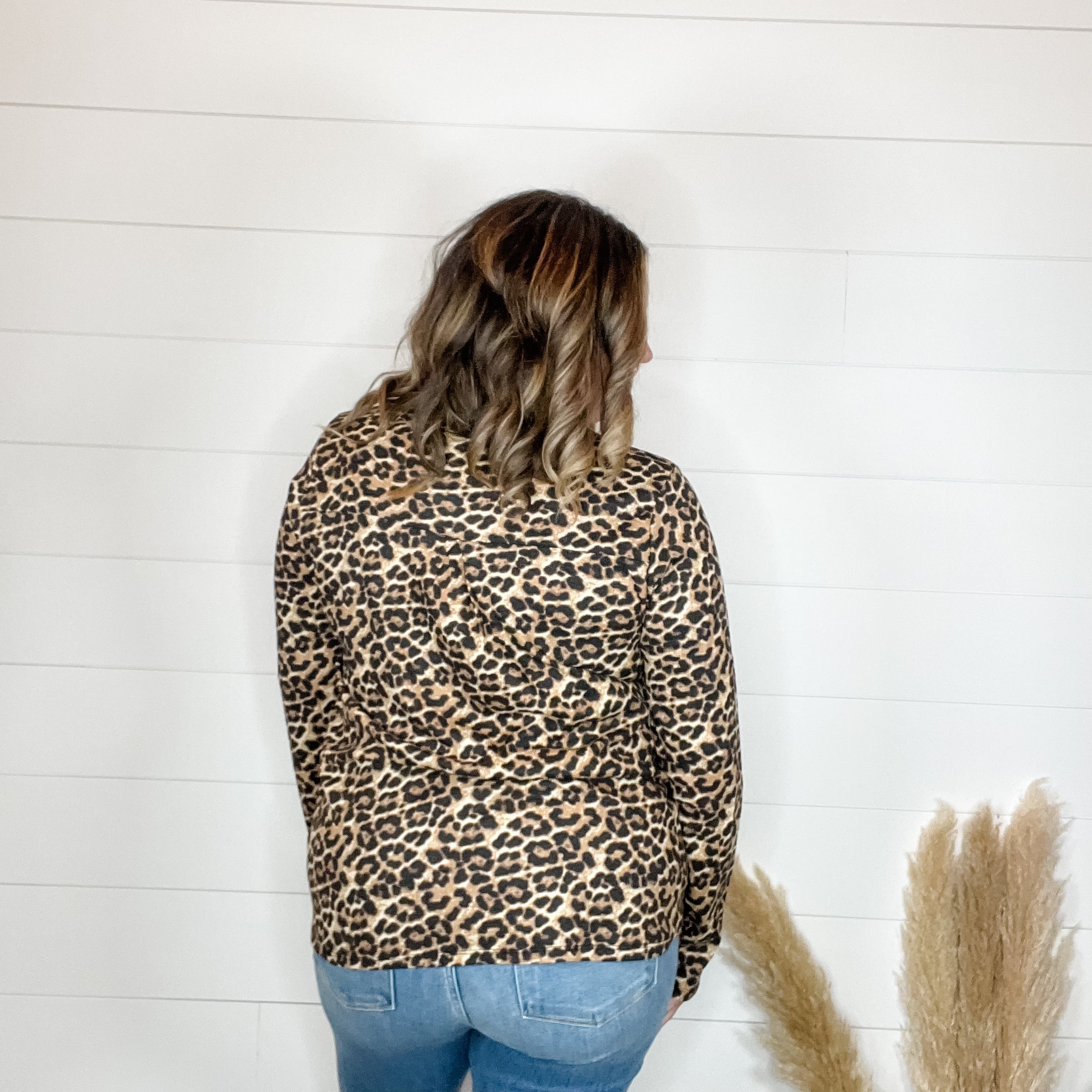 "Maxey" Animal Print Long Sleeve Split Neck-Lola Monroe Boutique