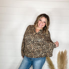 "Maxey" Animal Print Long Sleeve Split Neck-Lola Monroe Boutique