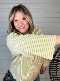 "Mayfield" Long Sleeve Striped Round Neck-Lola Monroe Boutique