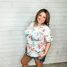 "Meant To Be" Floral Ruffle Short Sleeve V Neck-Lola Monroe Boutique