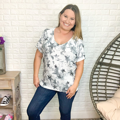 "Melanie" Star V-Neck