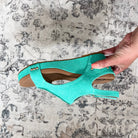 "Melissa" Canvas Wedge Sandal (Teal)-Lola Monroe Boutique