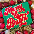 Merry and bright chenille and glitter patch-Lola Monroe Boutique