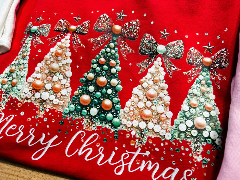 Merry christmas faux pearls-Lola Monroe Boutique