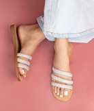 "Mia" Sparkle Sandal (Natural)-Lola Monroe Boutique