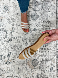 "Mia" Sparkle Sandal (Natural)-Lola Monroe Boutique