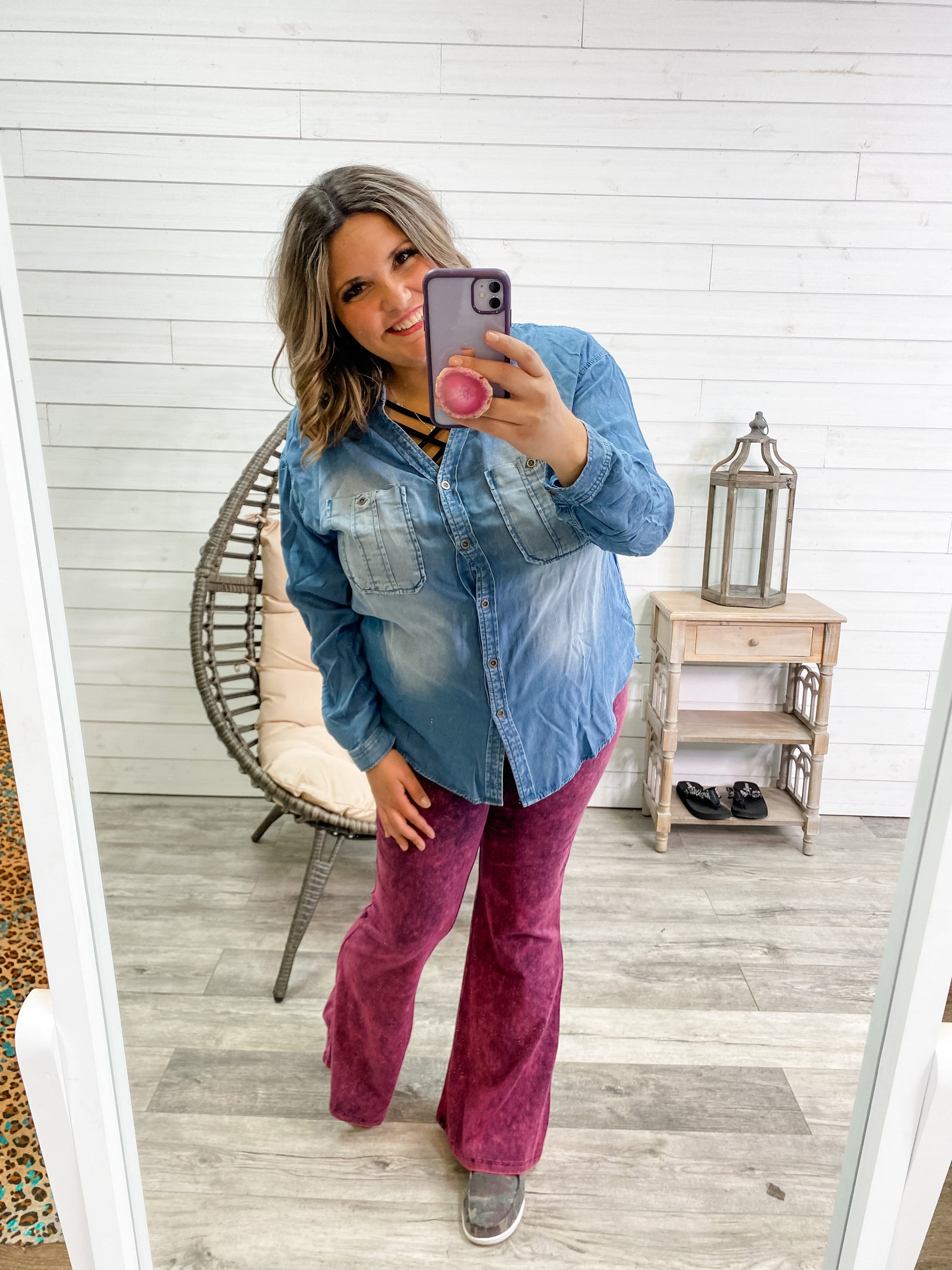 Mineral Wash High Waist Yoga Flares-Lola Monroe Boutique