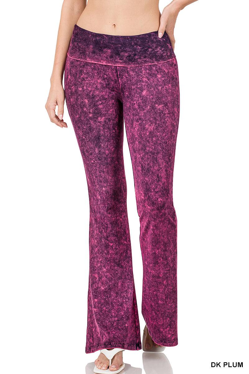 Mineral Wash High Waist Yoga Flares-Lola Monroe Boutique