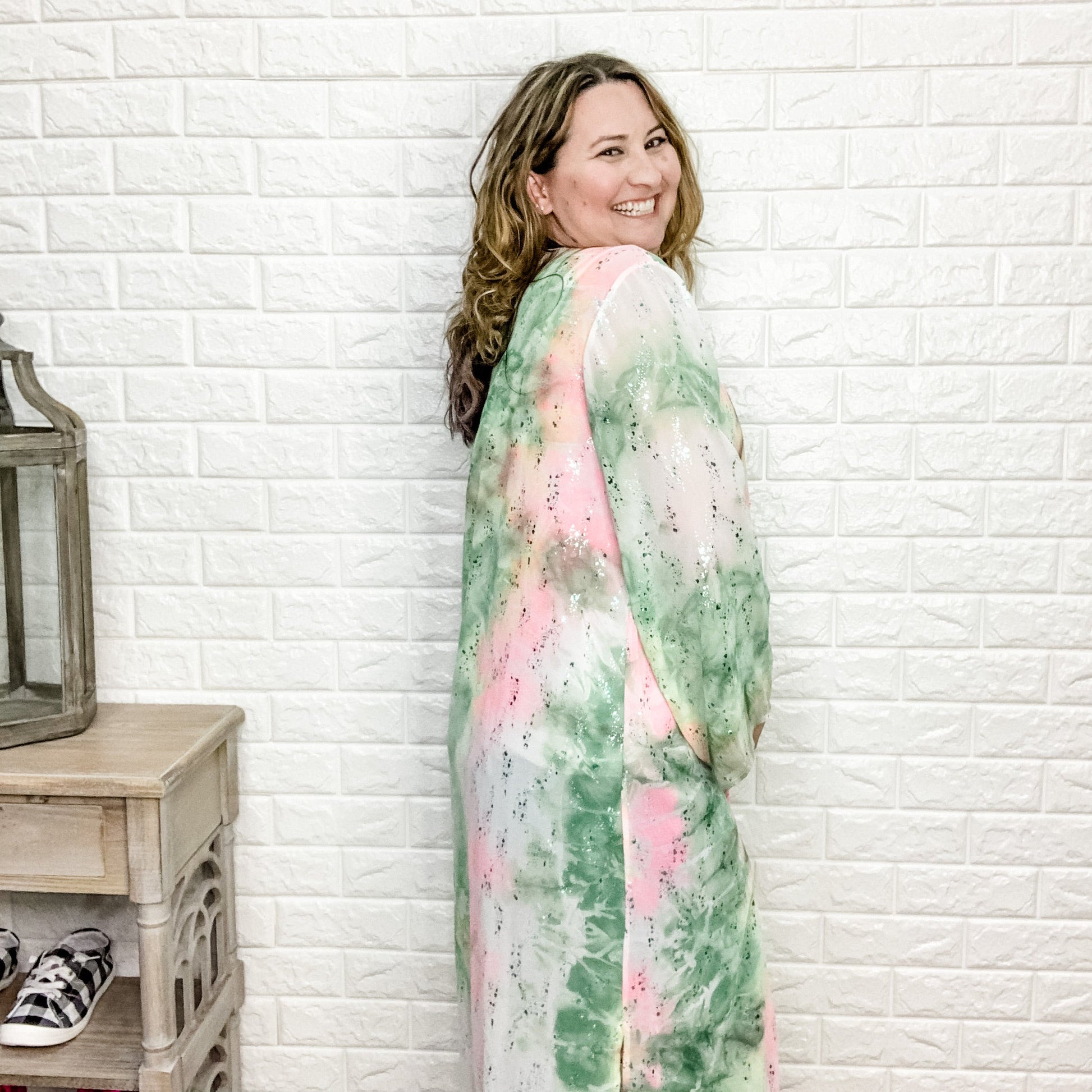 "Mint Julep" Wide Sleeve Kimono