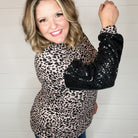 "Mister" Sequined Long Sleeve Animal Print-Lola Monroe Boutique