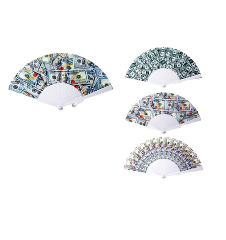 Money Design Hand Fan (Random)-Lola Monroe Boutique