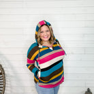 "Monique" Stripe Lightweight Hoodie-Lola Monroe Boutique