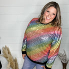 "Moonglow" Rainbow Sequin Crew Neck-Lola Monroe Boutique