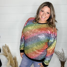 "Moonglow" Rainbow Sequin Crew Neck-Lola Monroe Boutique