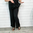 "Mr Big" Pinstripe Elastic Waist with Drawstring Trouser-Lola Monroe Boutique