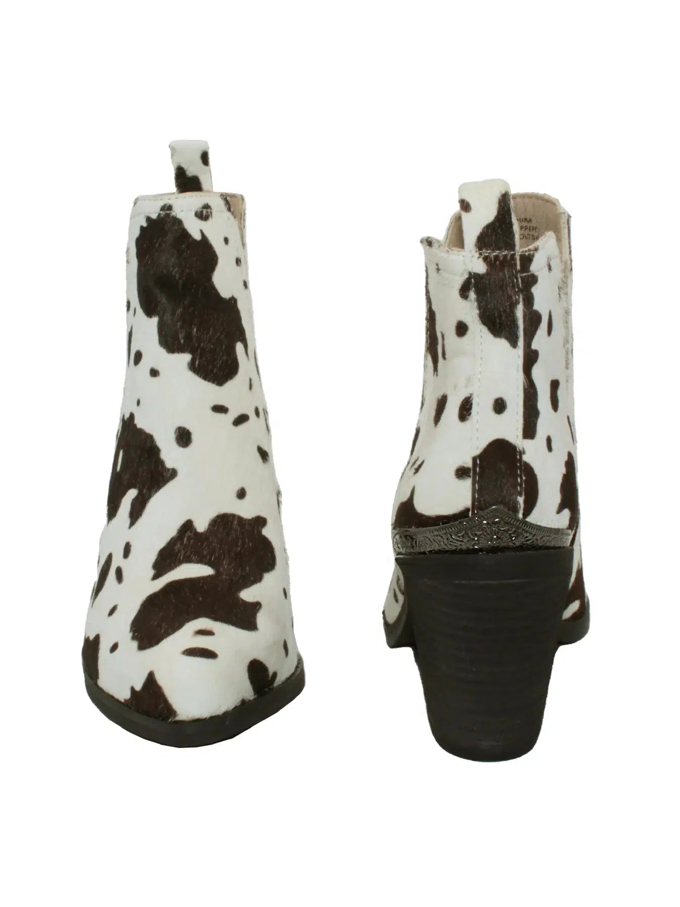 "Mumba" Genuine Hair Cow Print Bootie-Lola Monroe Boutique