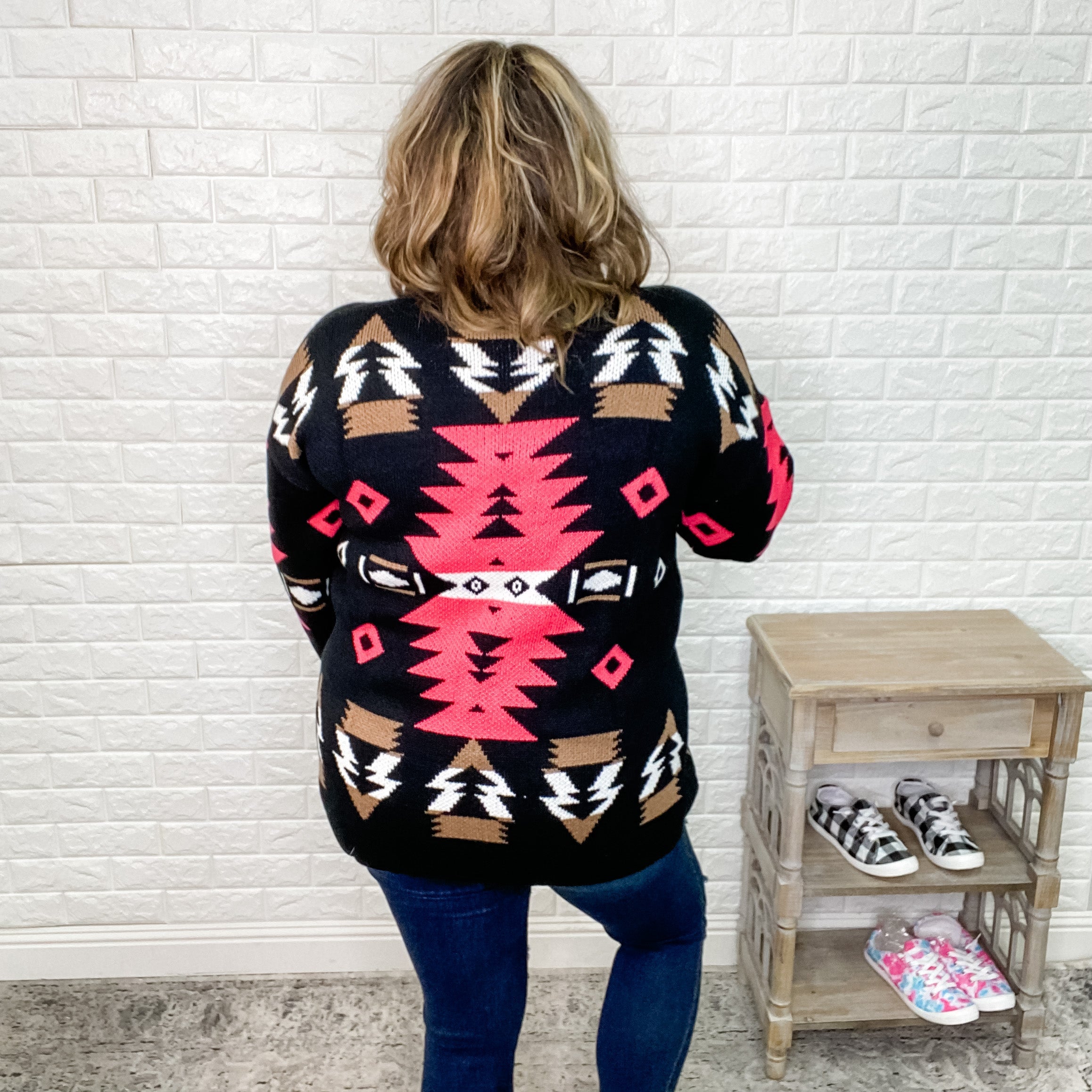 "Natasha" Aztec Print Cardigan-Lola Monroe Boutique