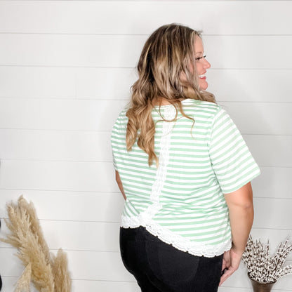 "Next To You" Short Sleeve with Lace Detail