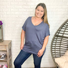 "Nina" Oversized Dolman (Denim)-Lola Monroe Boutique