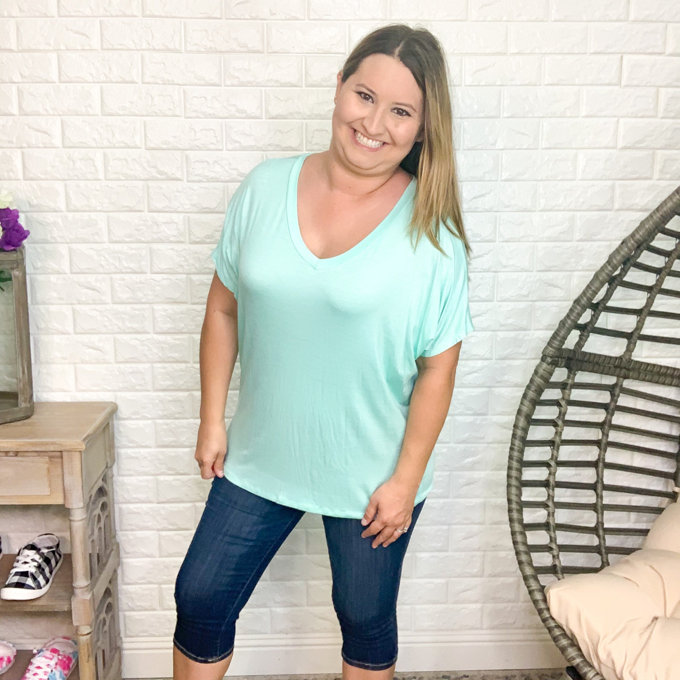 "Nina" Oversized Dolman (Mint)-Lola Monroe Boutique