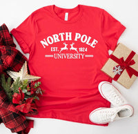 "North Pole University" Graphic Tee-Lola Monroe Boutique