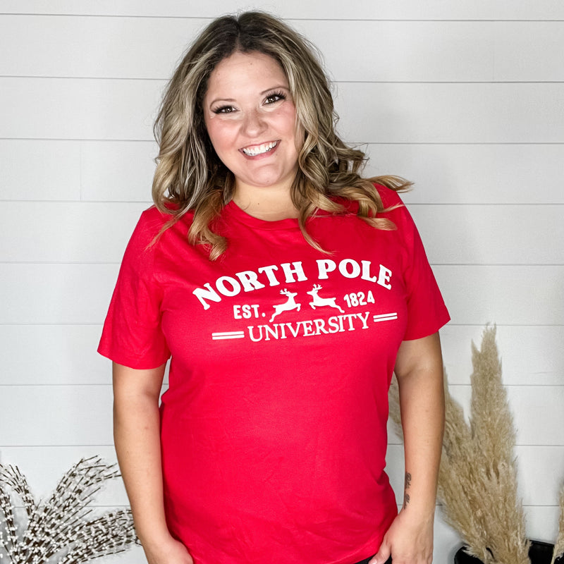 "North Pole University" Graphic Tee-Lola Monroe Boutique