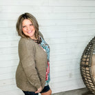 "Not My Granny" Loose Knit Cardigan (Olive)-Lola Monroe Boutique