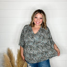 "Not This Time" Animal Print V Neck 3/4 Bell Sleeve-Lola Monroe Boutique